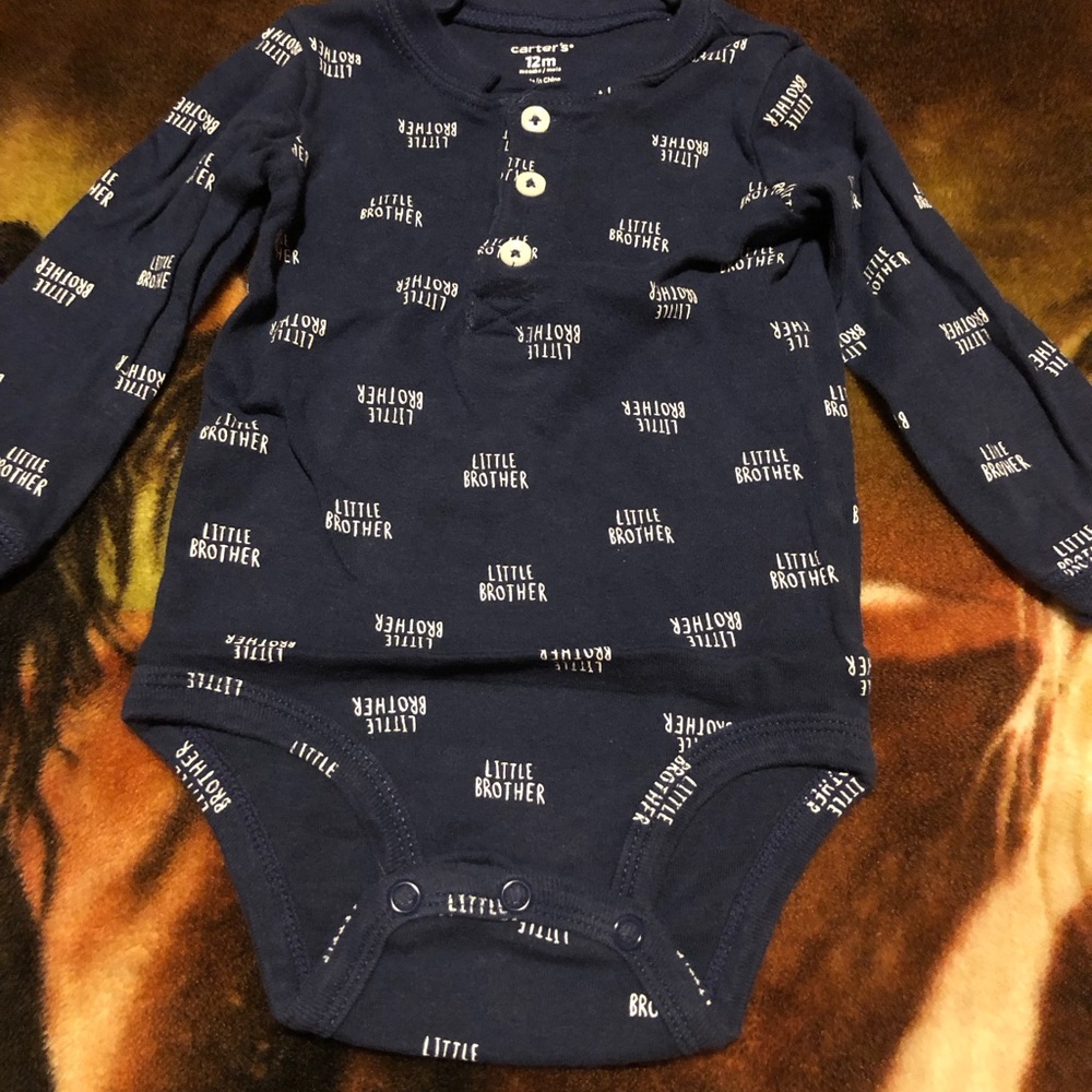 12 month “little brother” onesie.